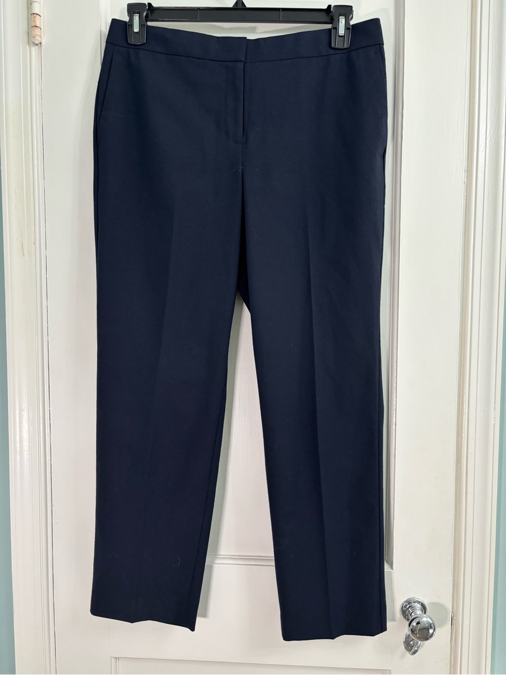 Ann Taylor Navy Straight-Leg Trousers